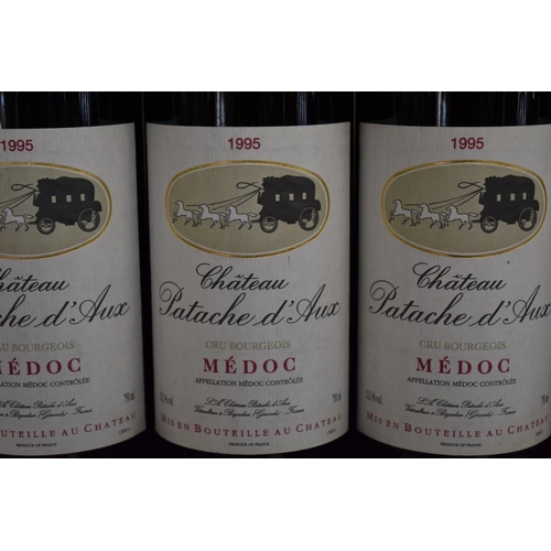 37 - Six 75cl bottles of Chateau Patache d'Aux, 1995, Cru Bourgeois Medoc. (6)