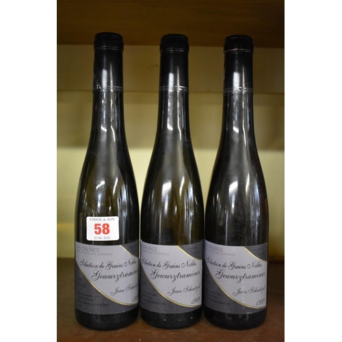 58 - Three half bottles of Gewurztraminer Selection Grains Nobles, 1989, Jean Schaetzel. (3)... 