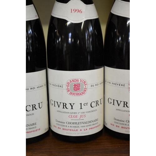 72 - Four 75cl bottles of Givry Cru Clos Jus, 1996, Chofflet Valdenaire. (4)