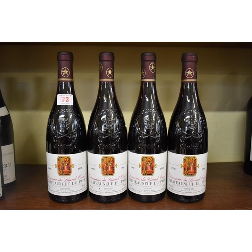 73 - Four 75cl bottles of Chateauneuf du Pape, 1998, Domaine du Grand Tinel. (4)