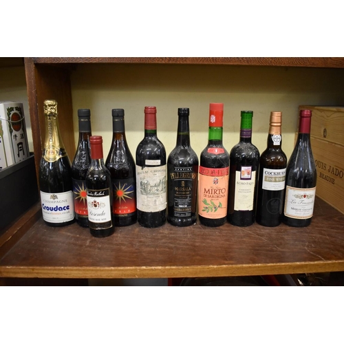 81 - A mixed group of ten bottles of wine, to include: a 75cl bottle of Chateau Cabonnieux, 1996. (10)... 