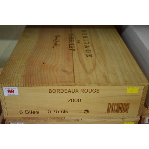 99 - A case of six 75cl bottles of Heritage de Chateau Thieulley, 2000, in owc. (6)PLEASE NOTE: ADDITIONA... 