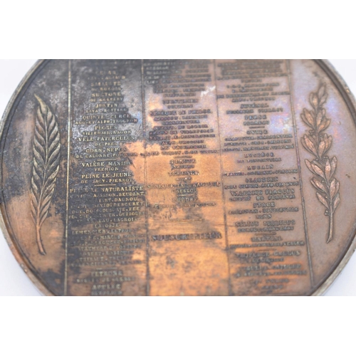 421 - A French bronze medal, inscribed 'Traductions Des Auteurs Latins', 1836, 68mm, 144g.... 