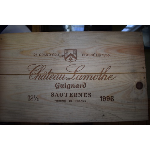 103 - A case of twelve 37.5cl bottles of Chateau Lamothe Guignard, 1996, 2nd Sauternes, in owc. (12)PLEASE... 