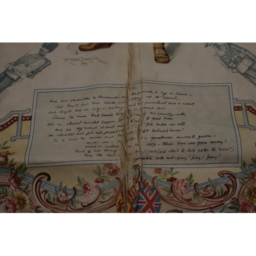 304 - KIPLING (Rudyard): 'The Absent Minded Beggar', large pictorial panel printed on silk with text in fo... 