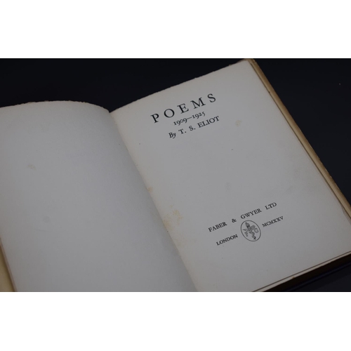 42 - ELIOT (T S): 'Poems 1909-1925..' London, Faber & Gwyer, 1925: 8vo, publisher's blue cloth with r... 