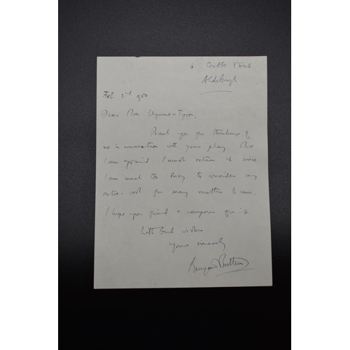 5 - BRITTEN (Benjamin): one side ALS to Mrs Wynne-Tyson dated Feb 2nd 1950...'Thank you for thinkin... 