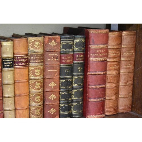 98 - BINDINGS: collection of 31 vols, calf and morocco bound works, largely 19th-early 20thc literat... 