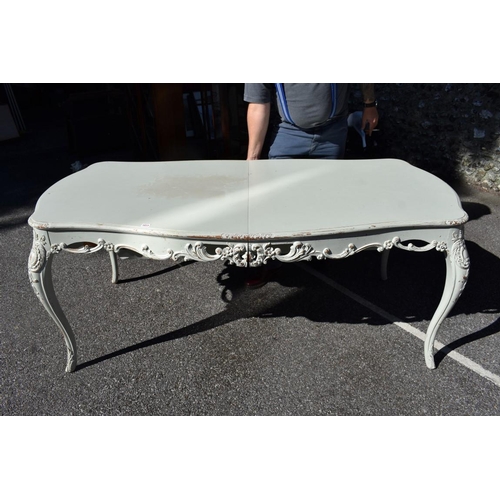 1077 - A 'Shabby Chic' dining table, 185cm wide.This lot can only be collected on Saturday 1st August (10-2... 