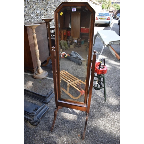 1081 - *WITHDRAWN FROM SALE* An old oak cheval mirror.This lot can only be collected on Saturday 1st August... 