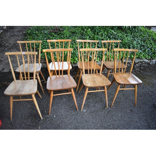 1082 - A set of eight light Ercol dining chairs.This lot can only be collected on Saturday 1st August (10-2... 