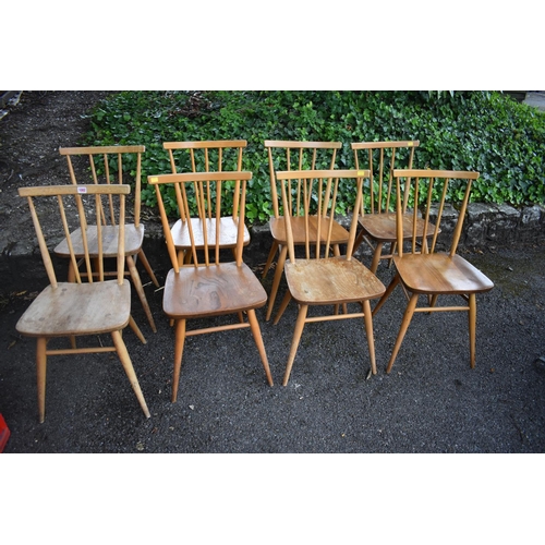 1082 - A set of eight light Ercol dining chairs.This lot can only be collected on Saturday 1st August (10-2... 