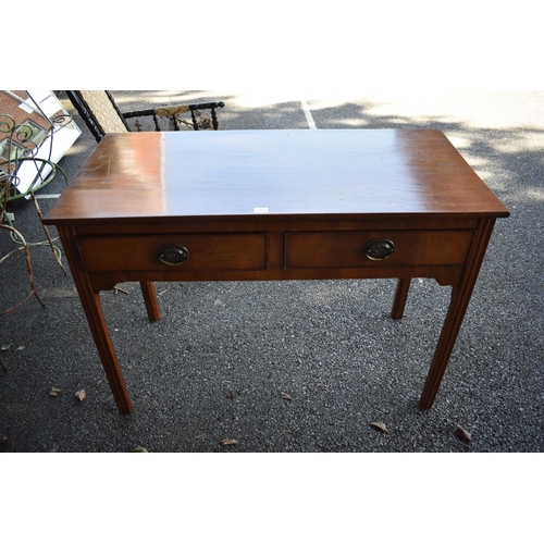 1084 - A antique mahogany two drawer side table.This lot can only be collected on Saturday 1st August (10-2... 