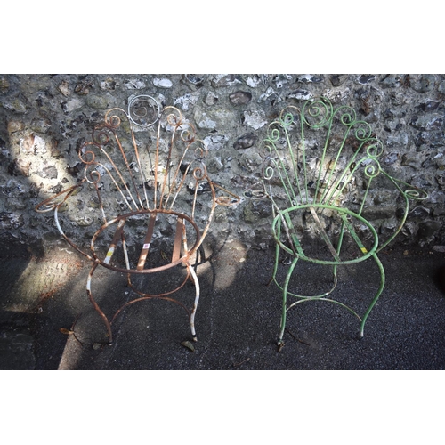 1086 - A pair of metal shell back armchairs.This lot can only be collected on Saturday 1st August (10-2pm)... 