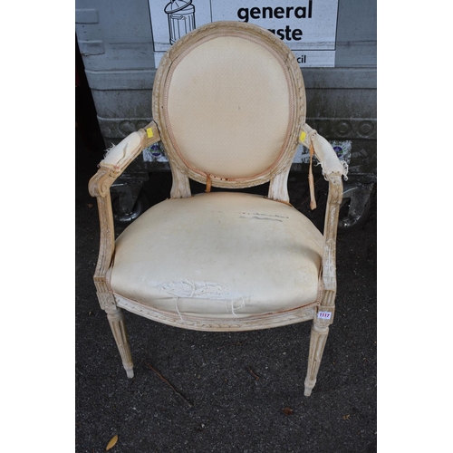 1117 - An old elbow chair.This lot can only be collected on Saturday 1st August (10-2pm)... 