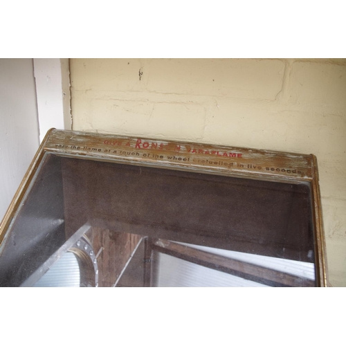 1292 - A vintage Ronson Variflame shop display cabinet, 44cm wide.