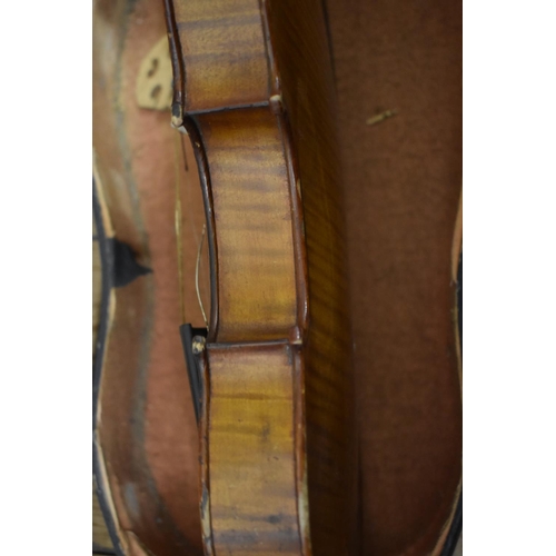 1755 - An old violin labelled 'The Professor Violin II', registered 1892, Hawkes & Son, London, number ... 