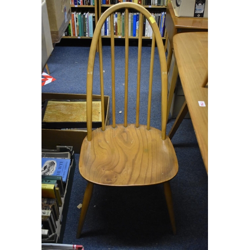 1756 - A vintage Ercol 'Blonde' dining table, 152cm, together with five Ercol dining chairs.... 