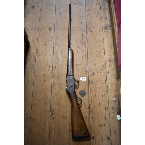 1771 - A Victorian ex British military Enfield rifle, converted to 410 shotgun, having WD stamp and dated 1... 