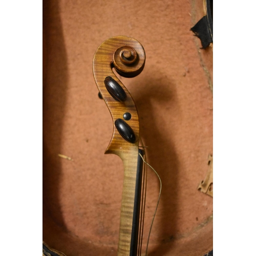 1755 - An old violin labelled 'The Professor Violin II', registered 1892, Hawkes & Son, London, number ... 