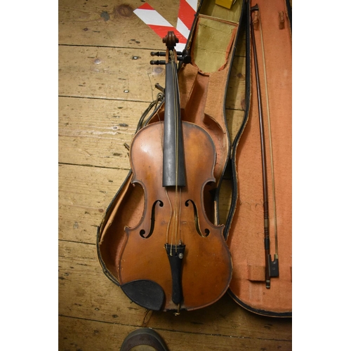 1755 - An old violin labelled 'The Professor Violin II', registered 1892, Hawkes & Son, London, number ... 