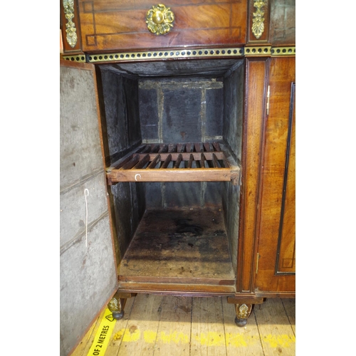 1749 - A Regency mahogany, crossbanded and brass inlaid side cabinet, 170cm wide.... 