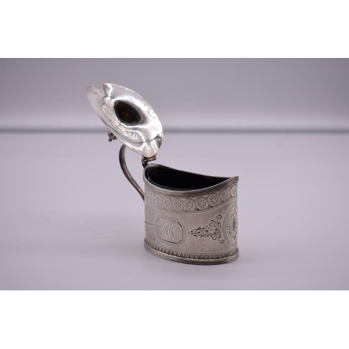 7 - A George III silver oval mustard, probably by Charles Chesterman II, London 1791, 7cm high, 106.5g.... 