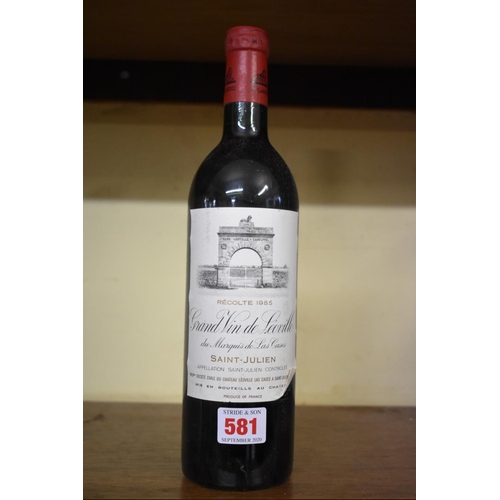 581 - A 75cl bottle of Chateau Leoville Las-Cases, 1985, 2nd St Julien. (1)