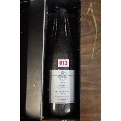 613 - A bottle of Kuchuk Lambat Black Muscat, 1937, Massandra Collection. (1)