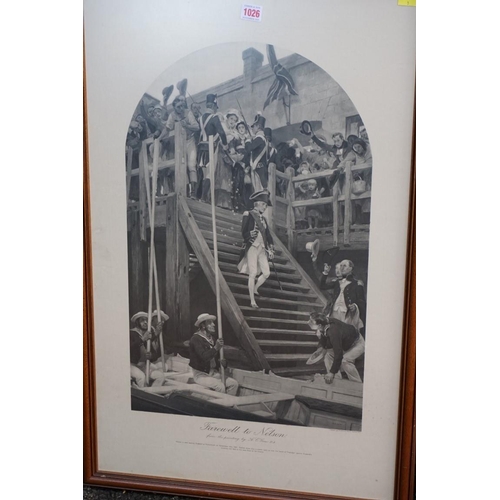 1026 - WITHDRAWN FROM SALE A print 'Farewell to Nelson'; together with another titled 'The Death of Nelson ... 