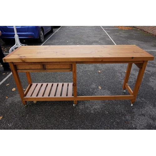 1062 - A modern pine kitchen unit, 171.5cm wide. This lot can only be collected on Saturday 19th December (... 