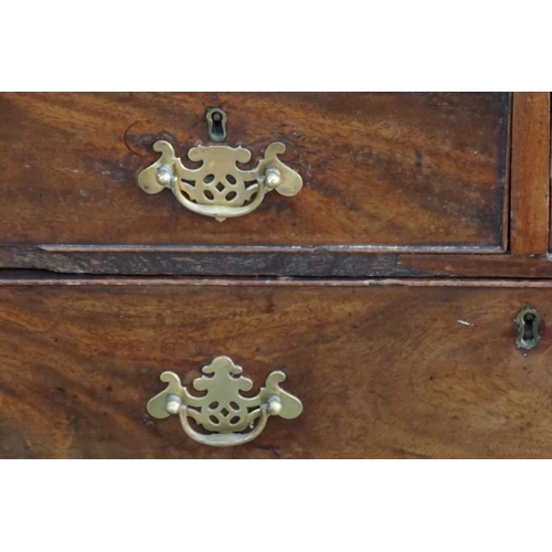 1071 - A mahogany and oak bureau, 91cm high x 76cm wide x 43.5cm deep. This lot can only be collected on Sa... 