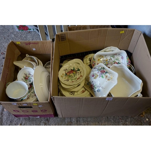 1075 - A large quantity of Copeland Spode china; together with a stoneware part teaset. This lot can only b... 