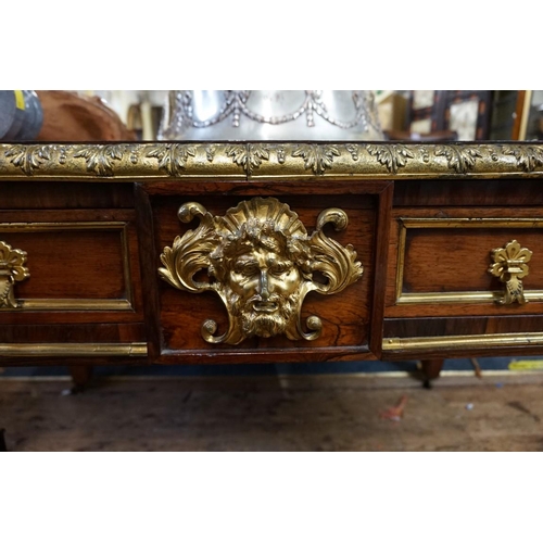 1901 - (THH) A good Regency rosewood, ormolu and brass inlaid library table, attributable to Louis Le Gaign... 