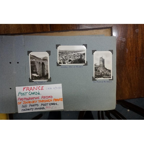 1933 - Postcards: an album of old French black and white photographic corner mounted souvenir cards, t... 