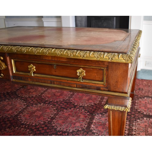 1901 - (THH) A good Regency rosewood, ormolu and brass inlaid library table, attributable to Louis Le Gaign... 