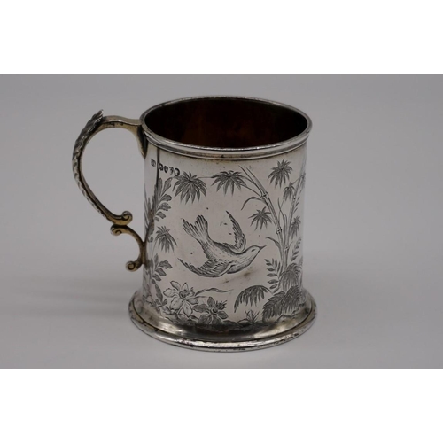 18 - A Victorian silver Christening tankard, by Goldsmiths Alliance Ltd (Samuel Smily), London 1878, 8.5c... 