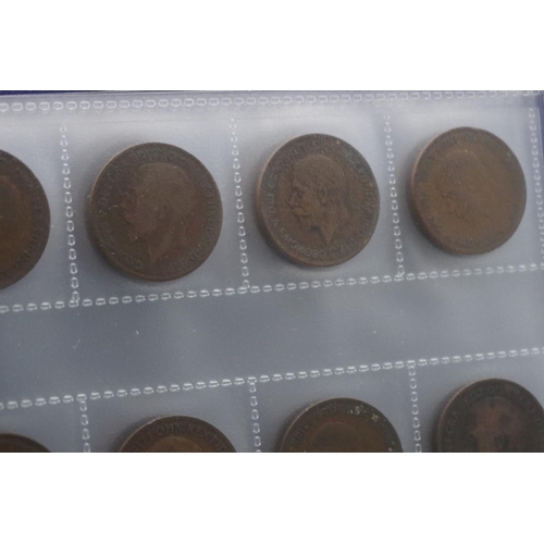 307 - Coins: two albums of UK coins, George III - Elizabeth II, mostly copper.