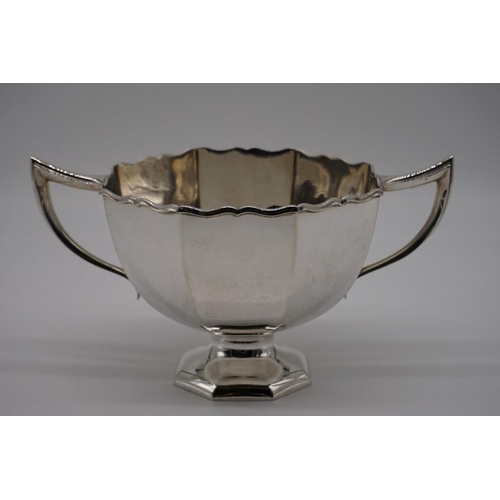 4 - An Edwardian silver twin handled fruit bowl, by Horace Woodward & Co Ltd, London 1908, 26cm diam... 