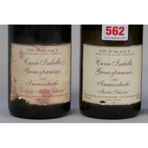 562 - Three 75cl bottles of Gewurztraminer Cuvee Isabelle, Jean  Schaetzel, 1988, 1989, 1990. (3... 