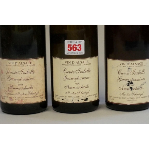 563 - Three 75cl bottles of Gewurztraminer Cuvee Isabelle, Jean Schaetzel, 1988, 1989, 1990. (3)... 