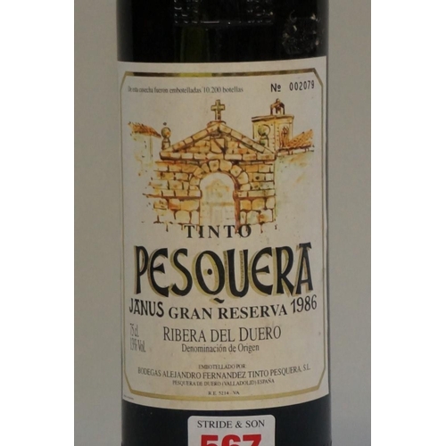 567 - A 75cl bottle of Pesquera Reserva Janus, 1986, Alvaro Palacios.