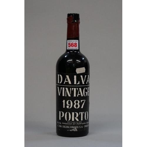 568 - A 75cl bottle of Dalva 1987 vintage port.