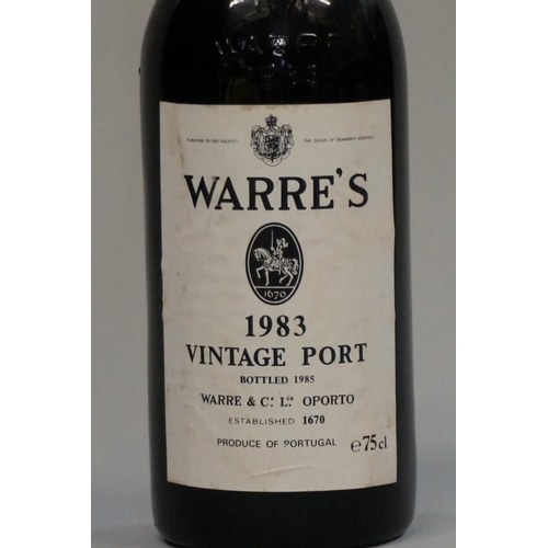 569 - A 75cl bottle of Warre's 1983 vintage port, bottled in 1985.