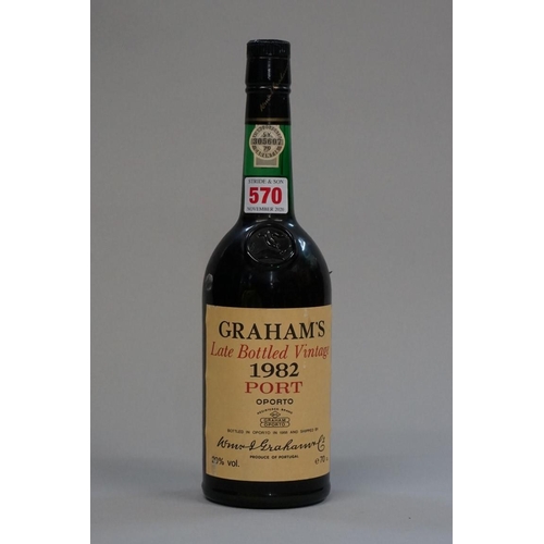 570 - A 70cl bottle of Graham's 1982 LBV port.