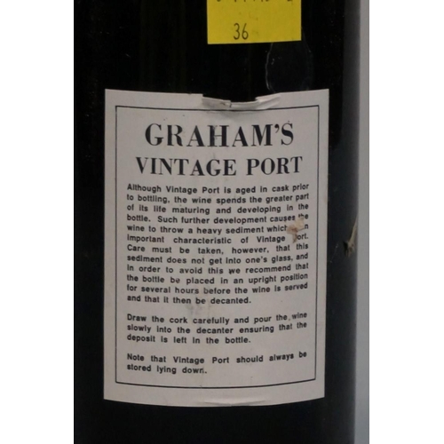 572 - A 75cl bottle of Graham's Vintage Port, 1977.