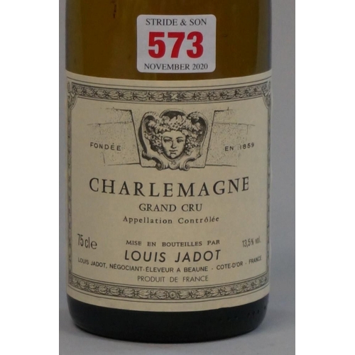 573 - A 75cl bottle of Charlemagne, 1995, Louis Jadot.