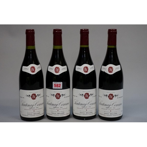 582 - Four 75cl bottles of Santenay-Comme 1er Cru, 1995, Belland. (4)