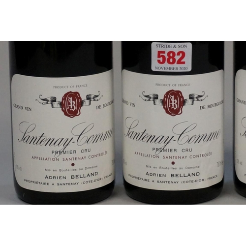 582 - Four 75cl bottles of Santenay-Comme 1er Cru, 1995, Belland. (4)