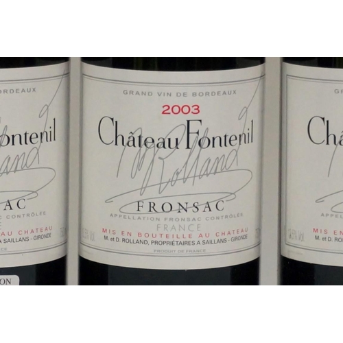 586 - Four 75cl bottles of Chateau Fontenil, 2003, Fronsac.